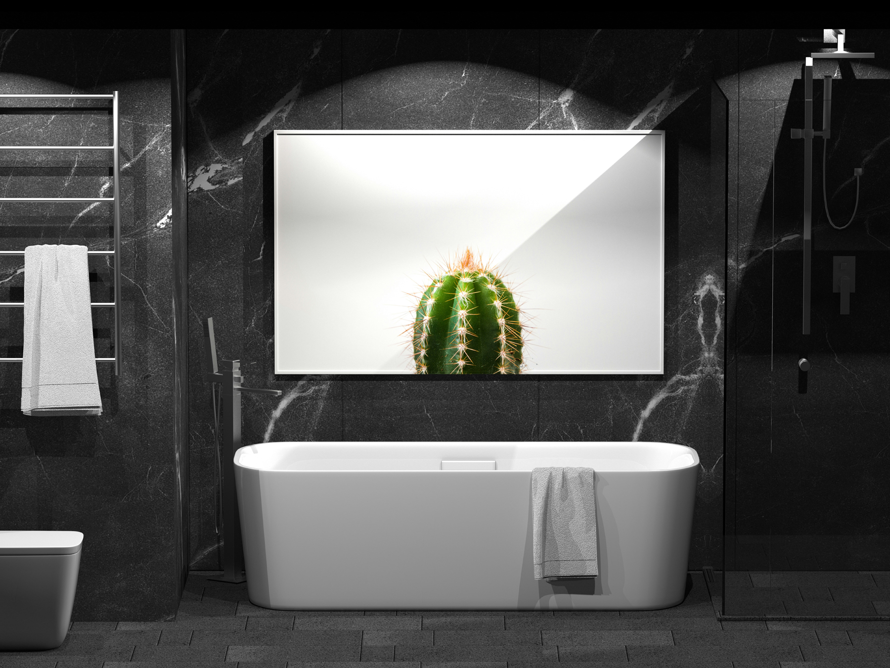 Badewanne im Badezimmer mit Wasser