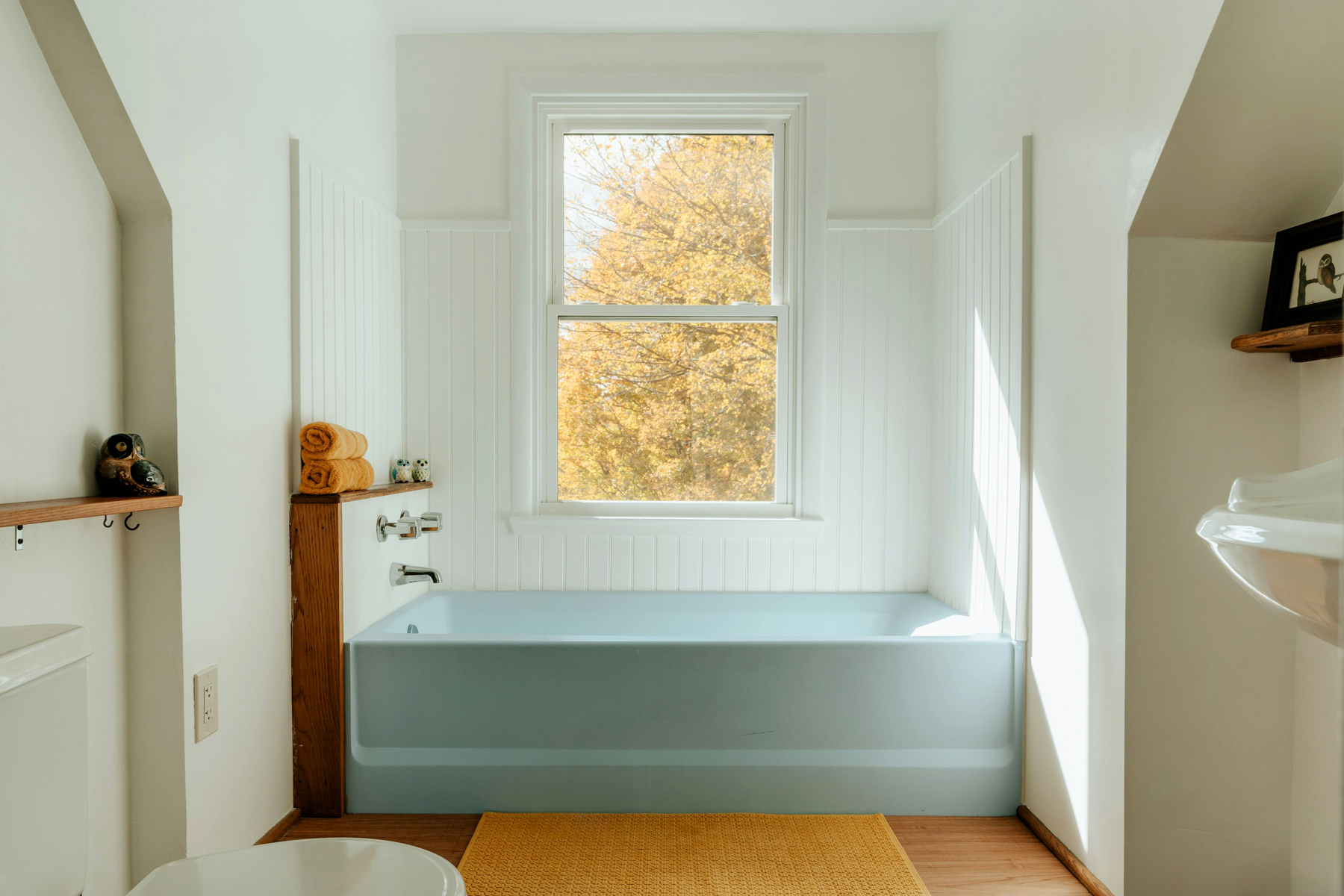 Badewanne mit Reinigungsschwamm